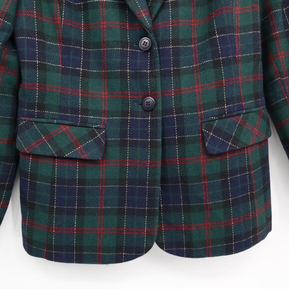 Sag Harbor Wool Blazer Women 8 Multi Preppy Classic Academia Dark Academia Retro - Picture 6 of 15
